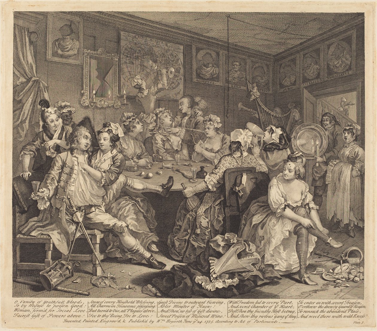 Il percorso di un libertino: tavola 3 da William Hogarth