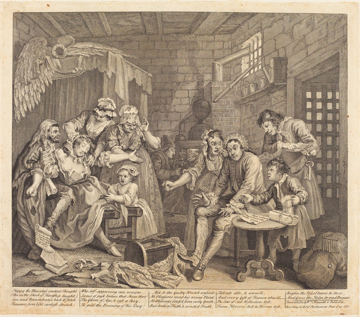 Il progresso di un libertino: tav.7 da William Hogarth