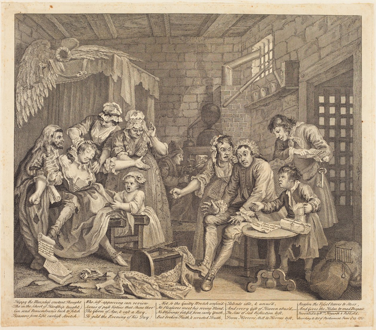 La carriera di un libertino: tavola 7 da William Hogarth