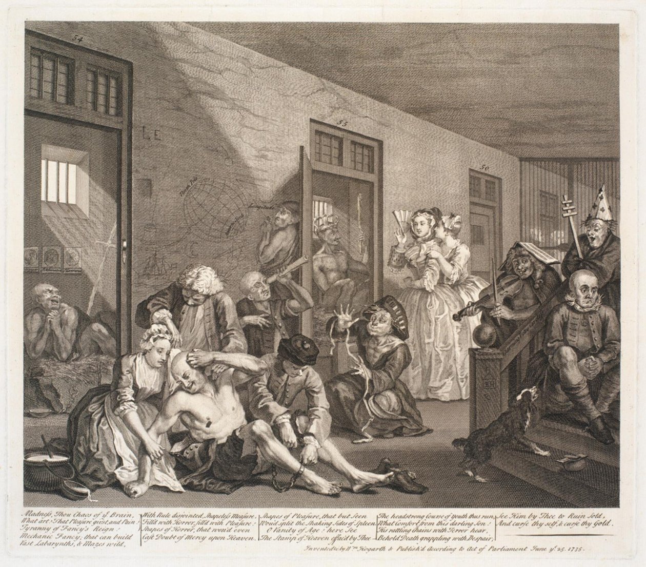 La carriera di un libertino, tavola 8 da William Hogarth