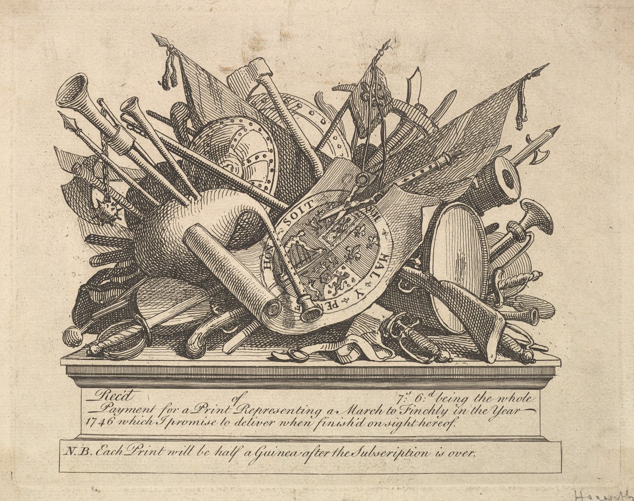 Un arsenale di armi, strumenti musicali, ecc., marzo 1749-50 da William Hogarth