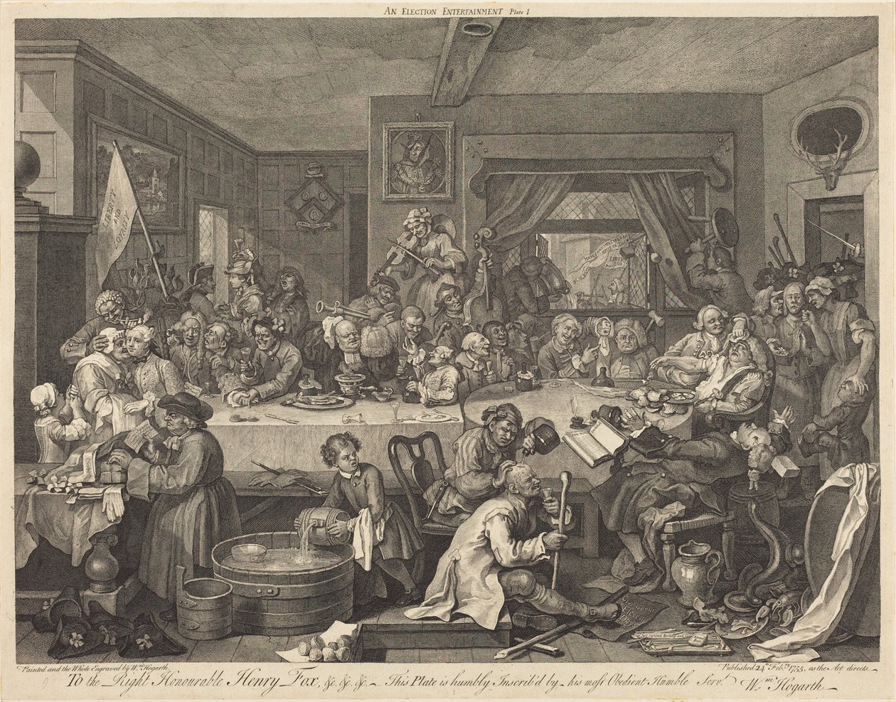 Un banchetto elettorale da William Hogarth