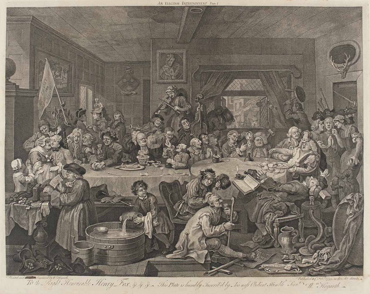Un banchetto elettorale da William Hogarth