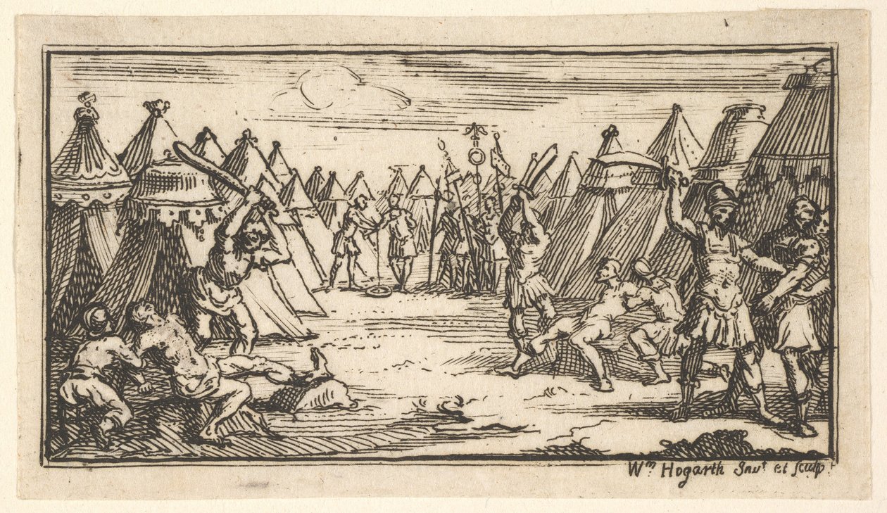 Rompere le gambe John Beaver, Punizioni militari romane, 1725 da William Hogarth