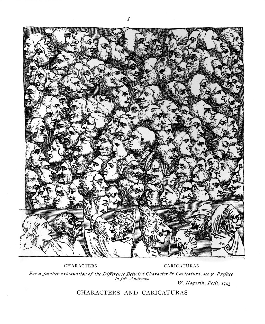 Personaggi e caricature, 1743 da William Hogarth