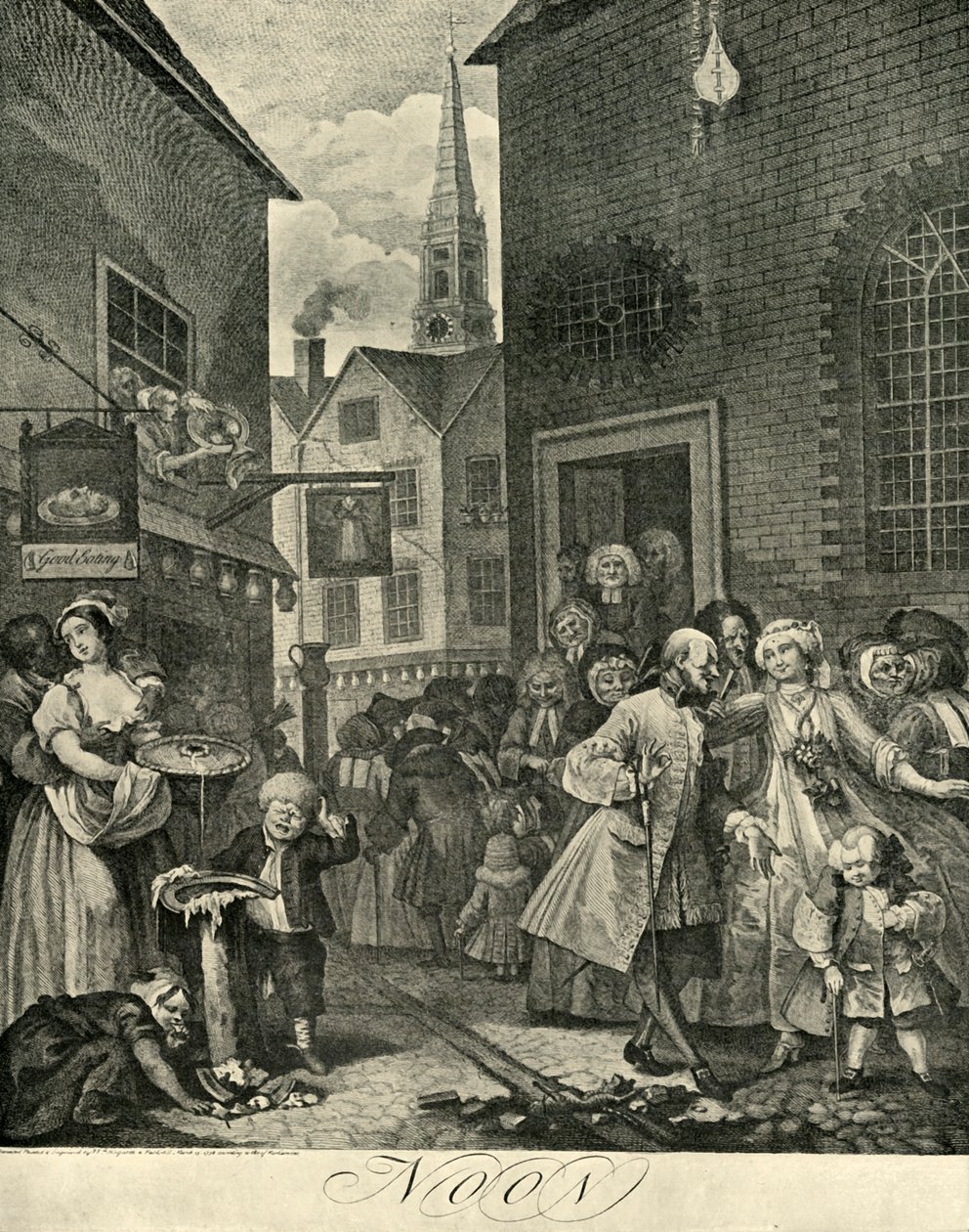 Covent Garden a Mezzogiorno da William Hogarth