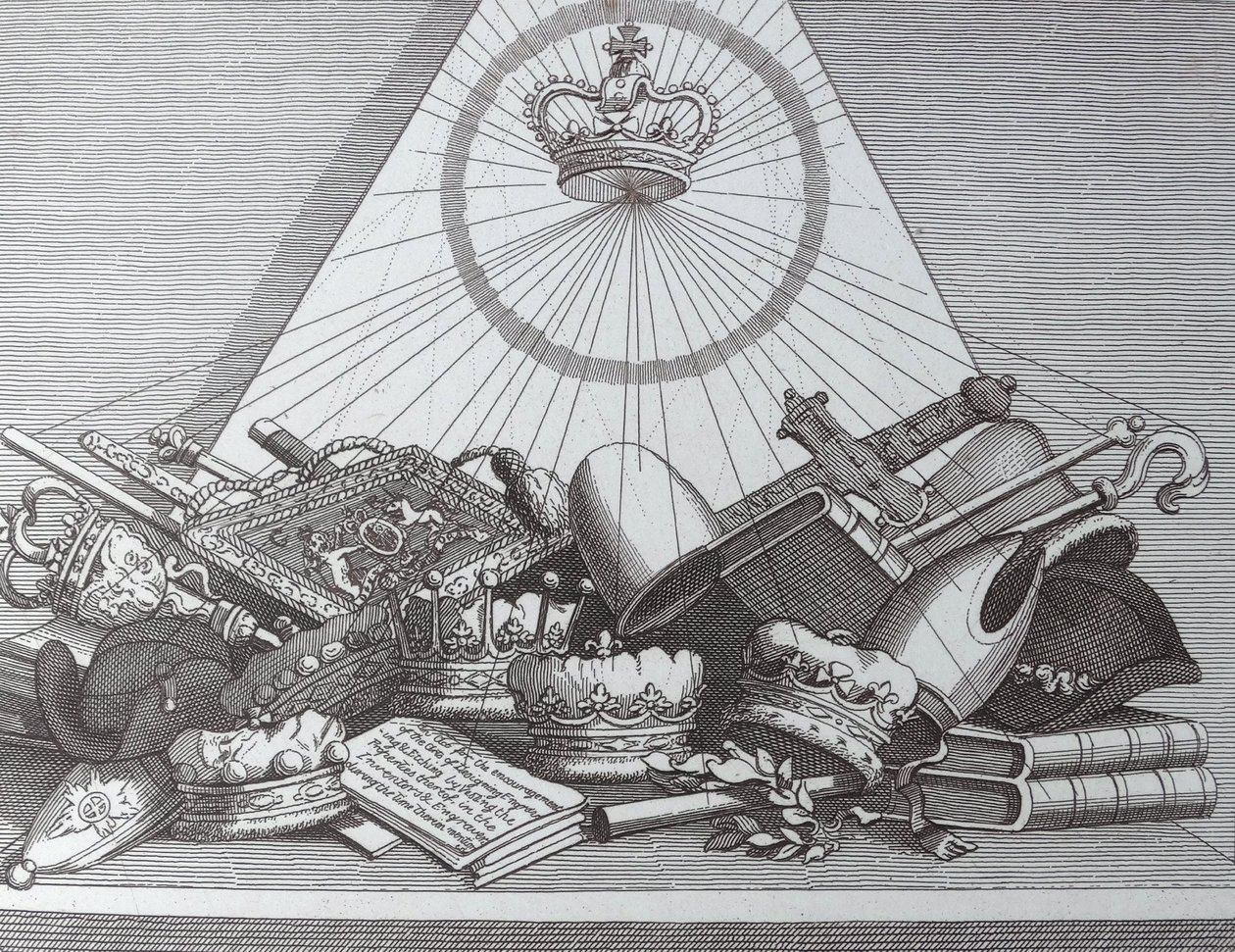Corona, Mitre, Mazze, ecc. da William Hogarth