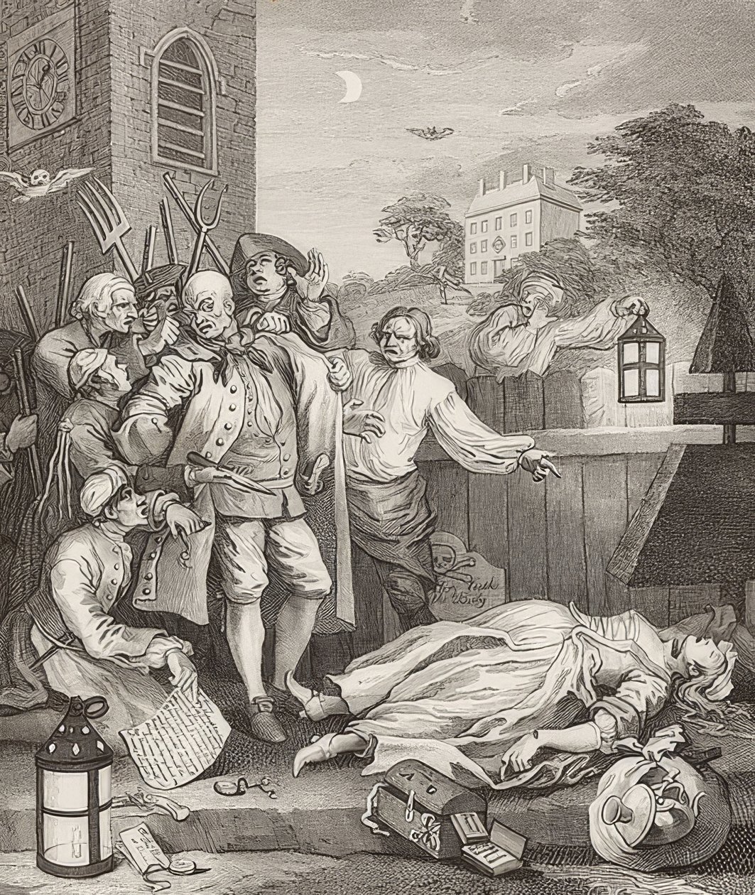 Crudeltà in perfezione, da: Le quattro fasi della crudeltà da William Hogarth