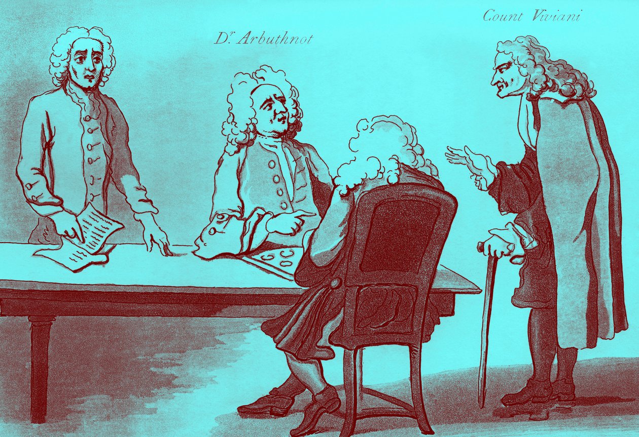 Dr Arbuthnot e il conte Viviani nella caffetteria di Button da William Hogarth
