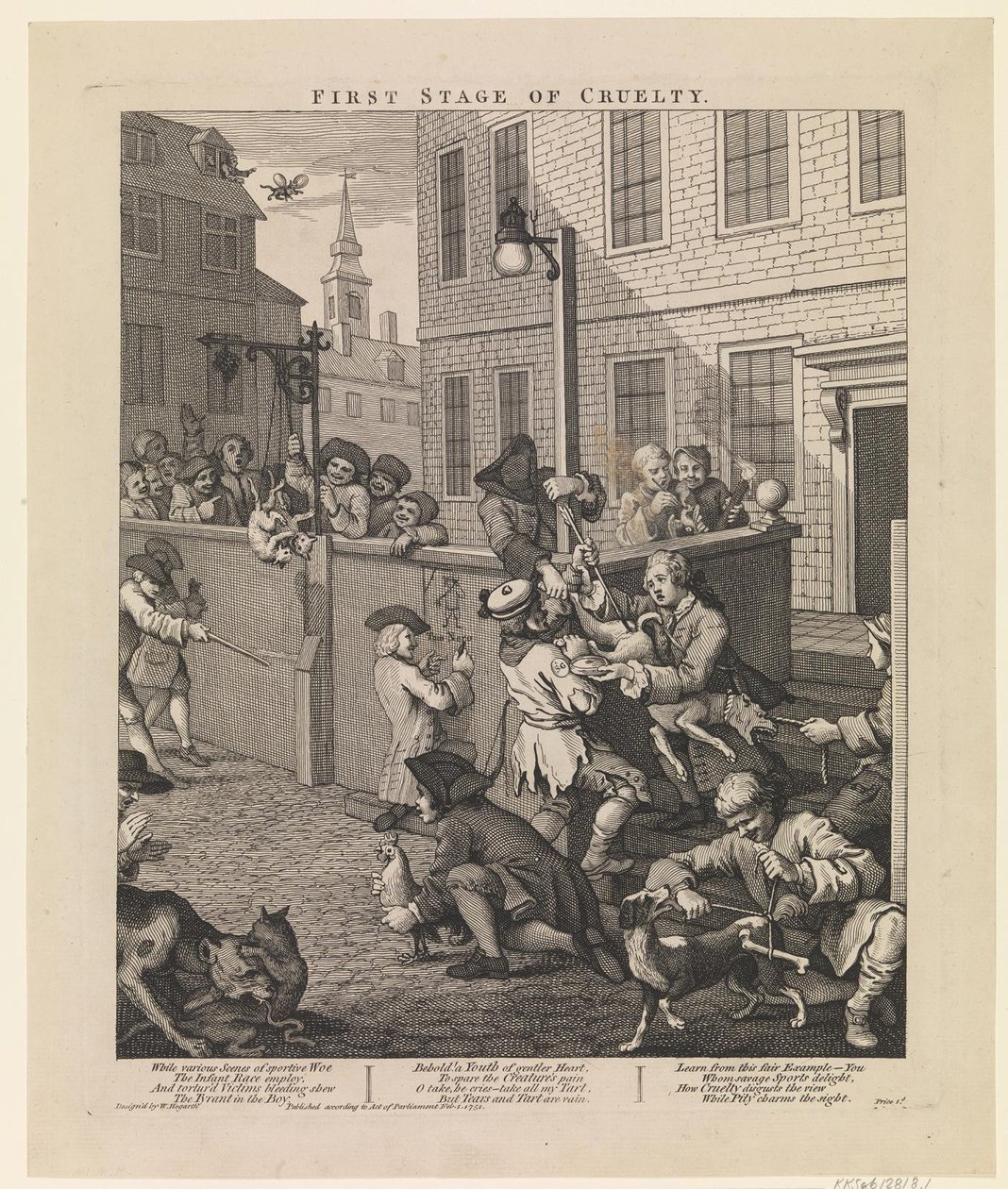 Primo stadio della crudeltà da William Hogarth