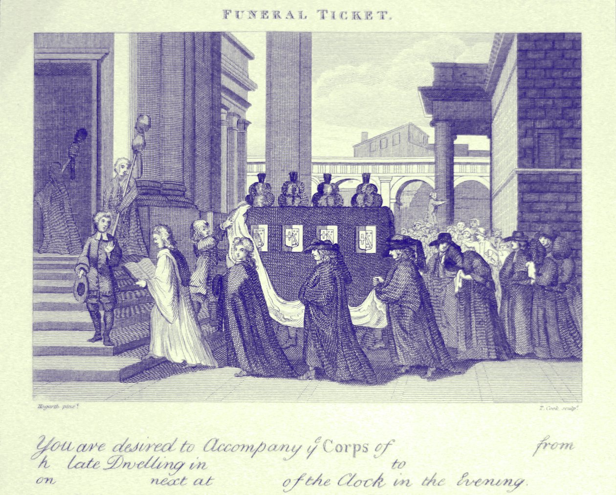 Biglietto funebre da William Hogarth