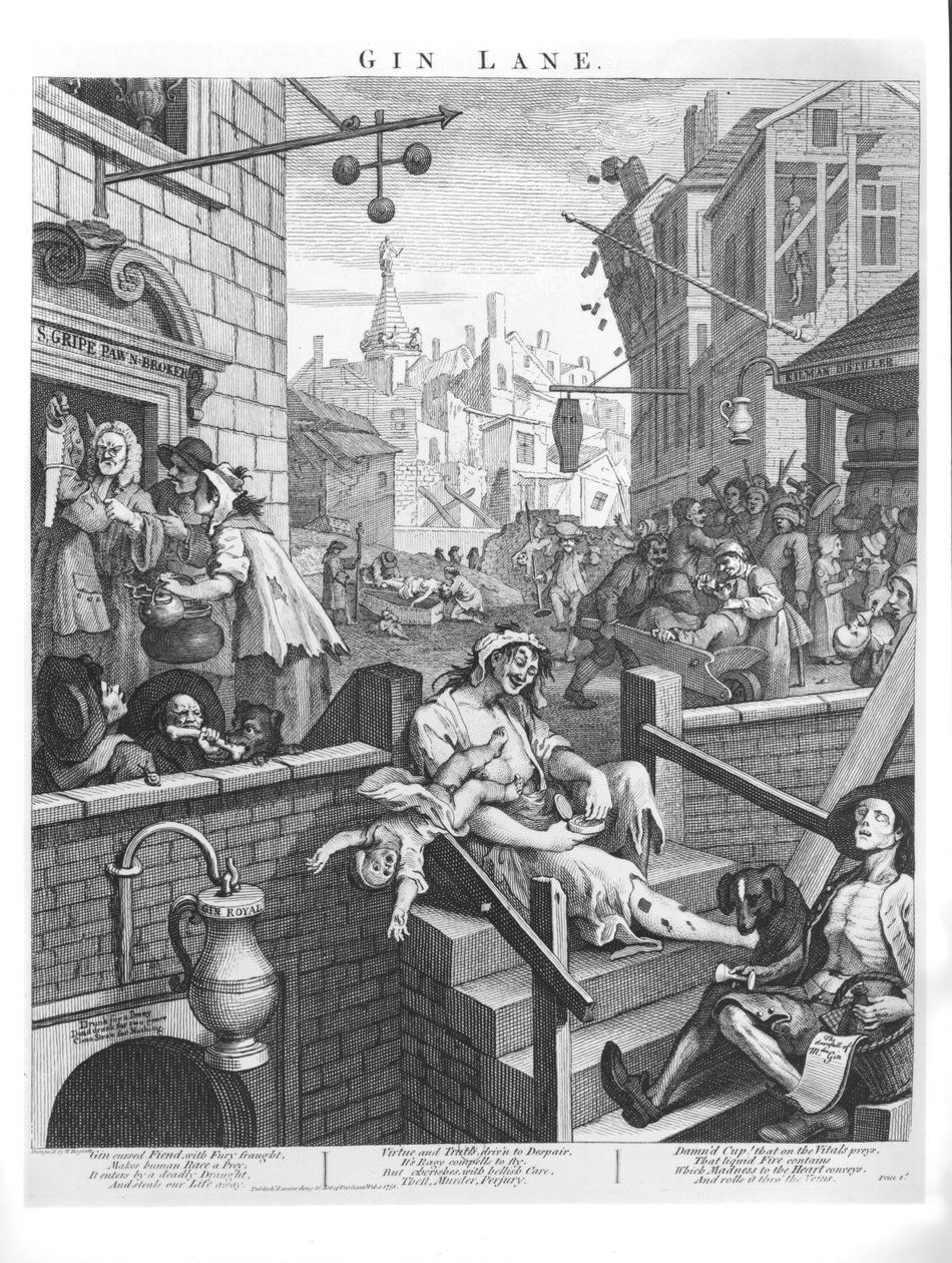 Gin Lane, 1751 da William Hogarth