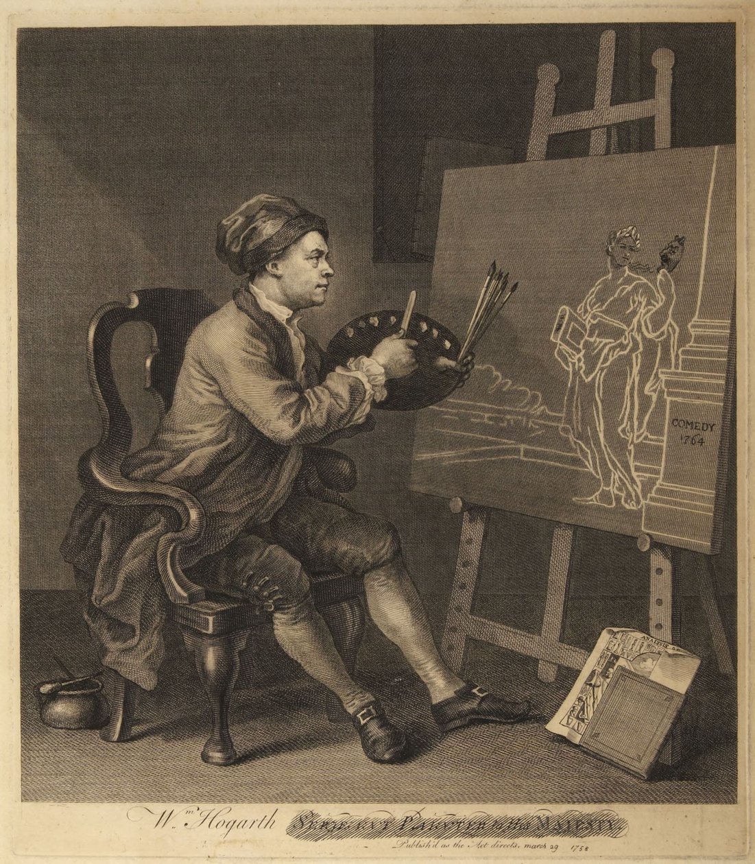 Hogarth dipinge la Musa Comica da William Hogarth