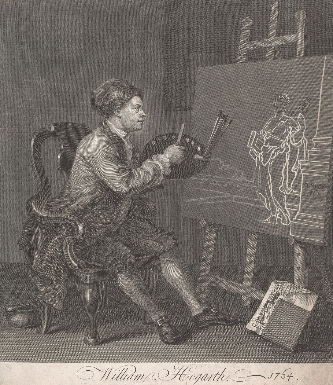 Hogarth dipinge la Musa comica da William Hogarth