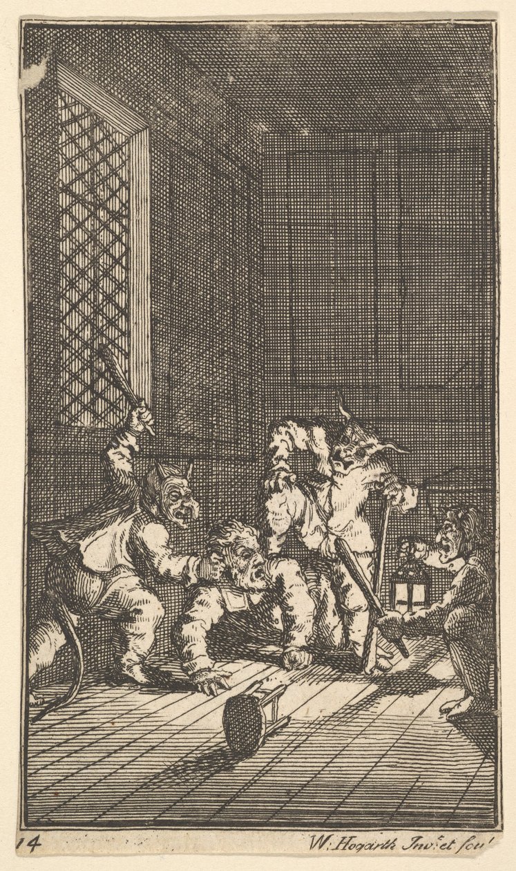Hudibras Catechizzato, Diciassette Piccole Illustrazioni per Hudibras di Samuel Butler, no. 14 da William Hogarth