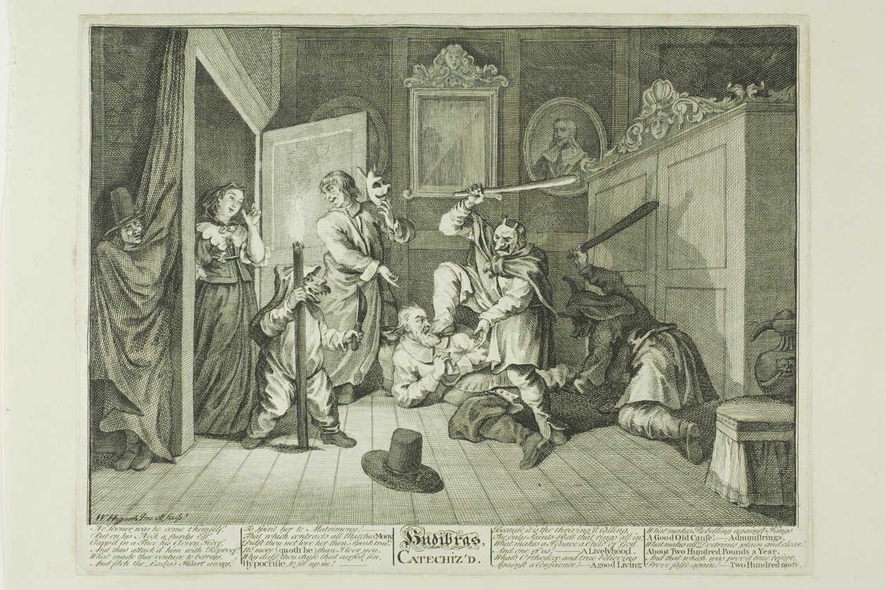 Hudibras Catechizzato, piatto nove di Hudibras da William Hogarth