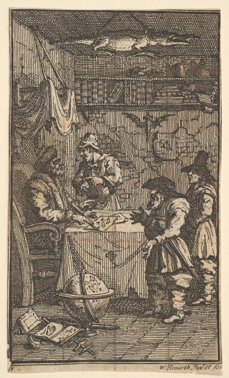 Hudibras visita Sidrophel Diciassette piccole illustrazioni per Hudibras di Samuel Butler da William Hogarth