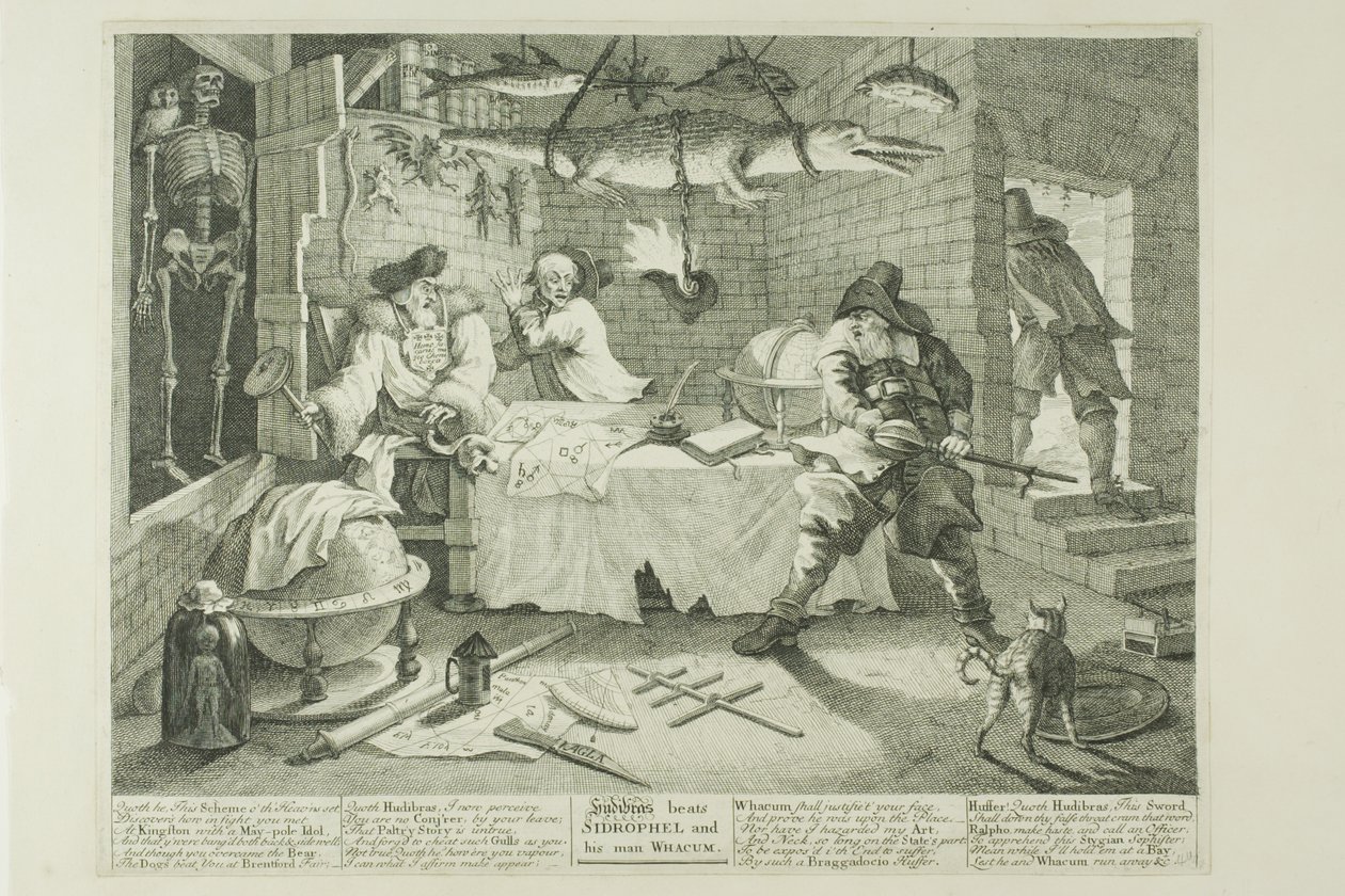 Hudibras e Sidrophel, ottava tavola da Hudibras da William Hogarth