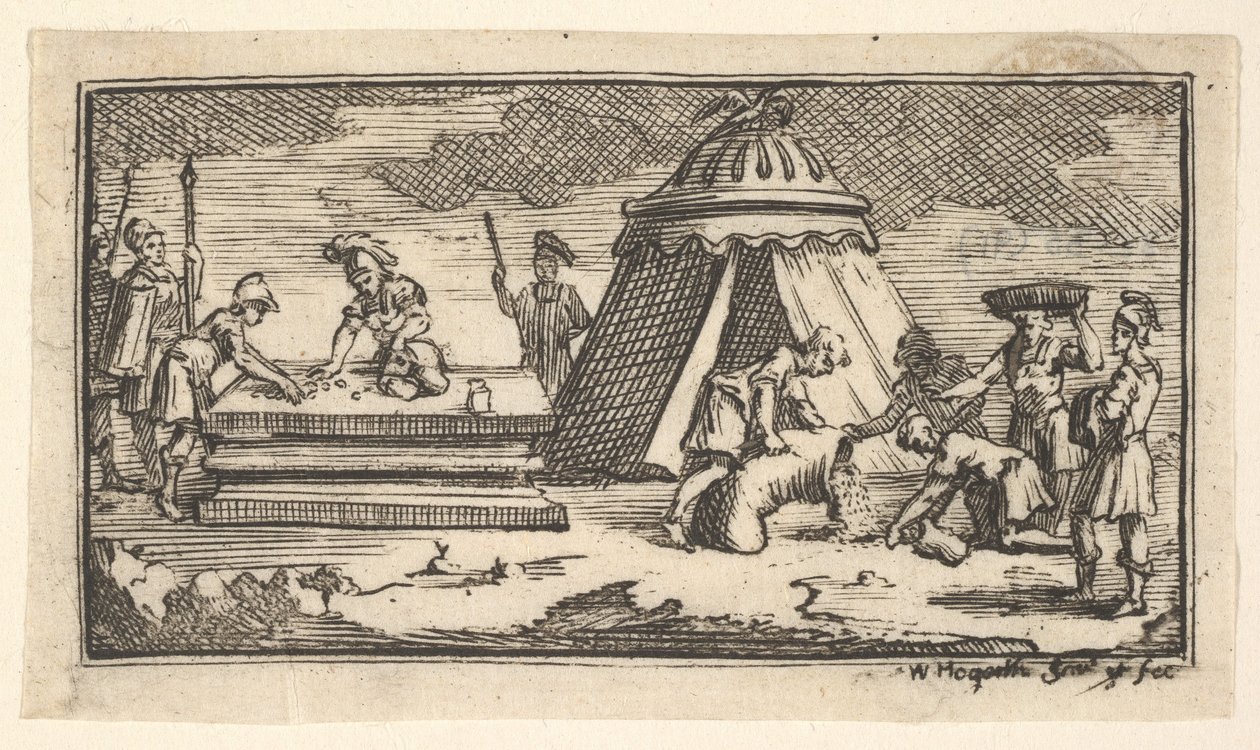 Orzo emesso invece di grano [prima versione] John Beaver, Punizione militare romana da William Hogarth
