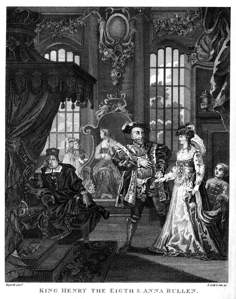 Re Enrico VIII e Anna Bolena da William Hogarth