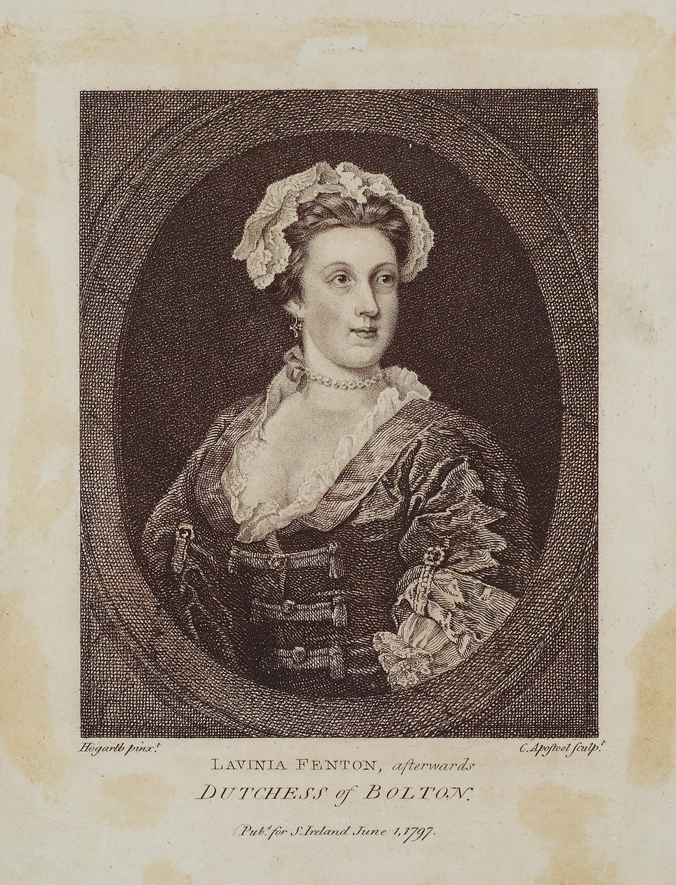 Lavinia Fenton, poi Duchessa di Bolton, incisa da Cornelius Apostool (1762-1844), 1797 da William Hogarth