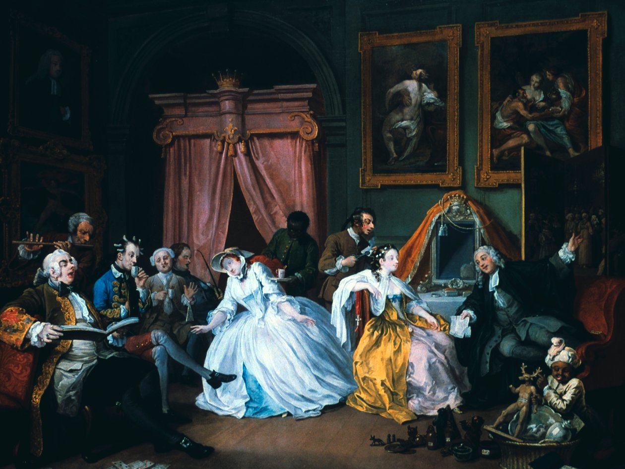 Matrimonio alla moda: 4. La toeletta, 1743 da William Hogarth
