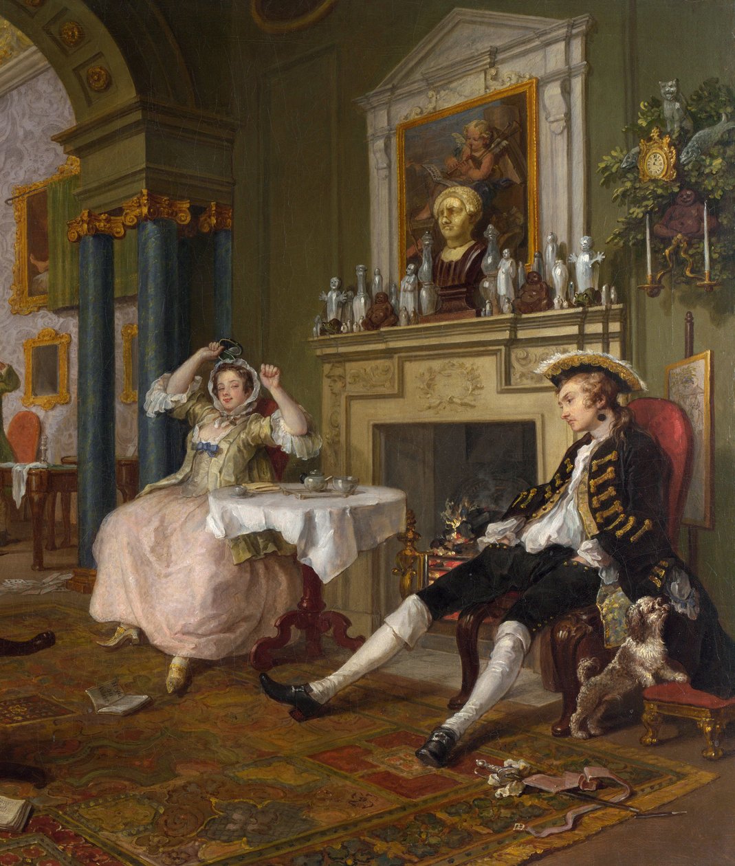 Matrimonio alla moda: II- Il Tête à Tête, c.1743 (dettaglio) da William Hogarth