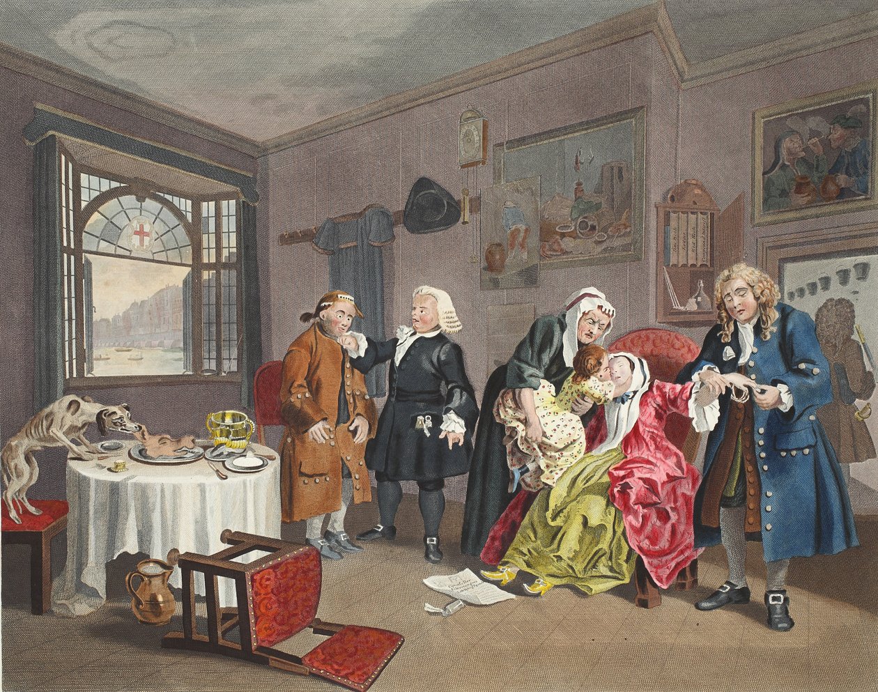 Matrimonio alla moda, Tavola VI, La morte della signora, illustrazione da 