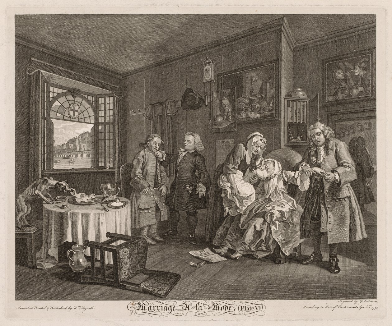 Matrimonio alla Moda: La Morte della Contessa da William Hogarth