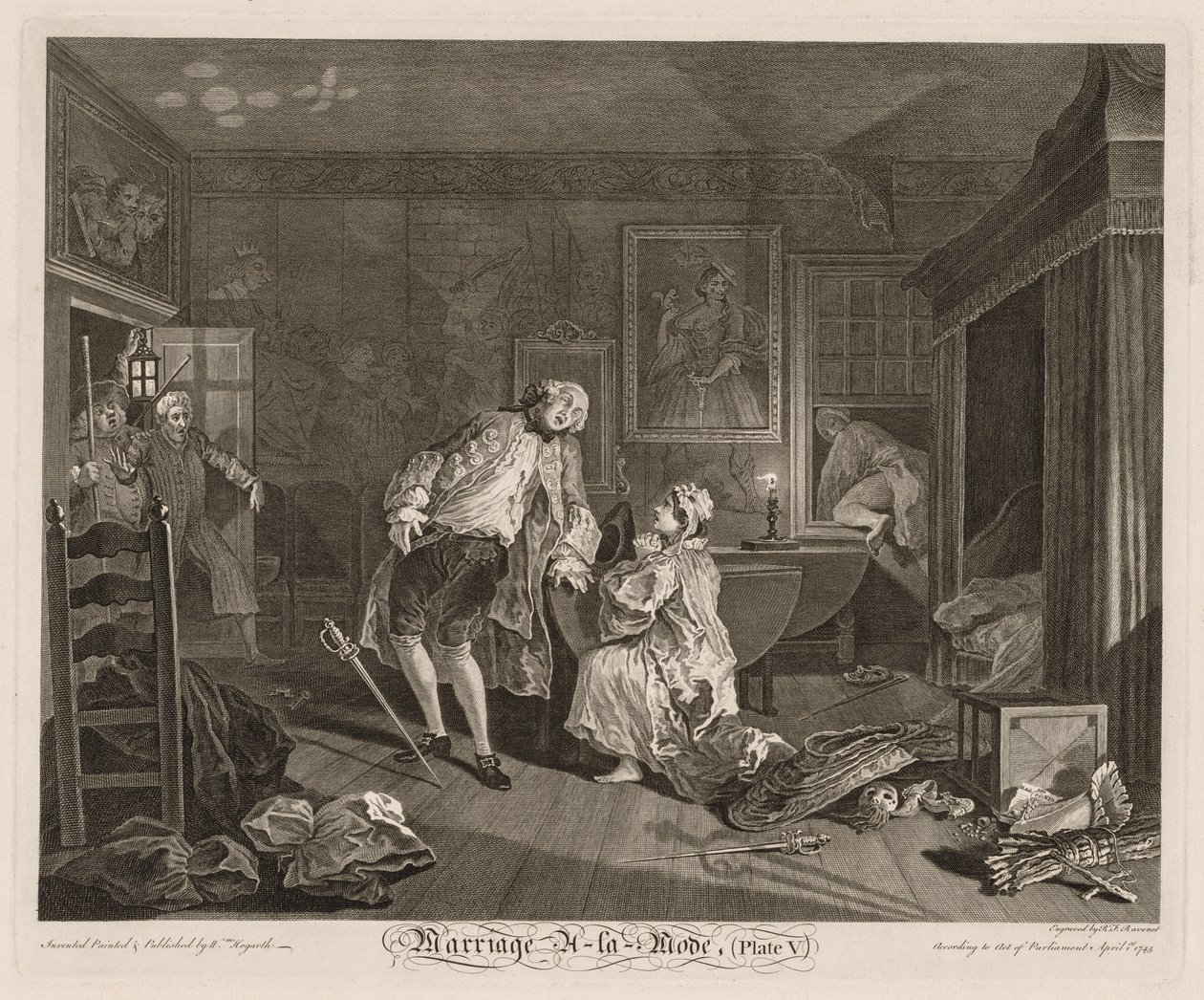 Matrimonio alla Moda: La Morte del Conte da William Hogarth