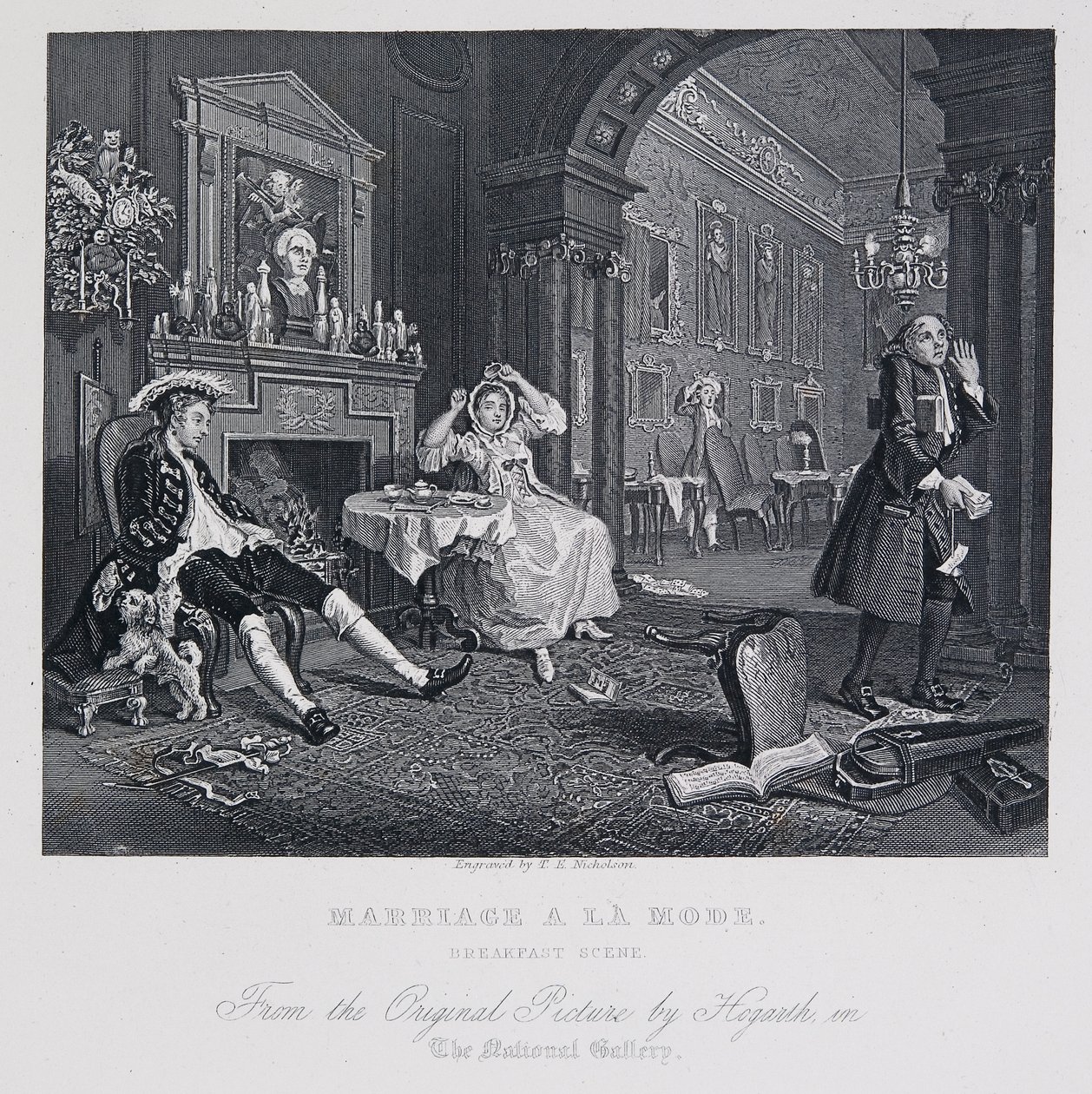 Matrimonio à la Mode: scena della colazione da William Hogarth