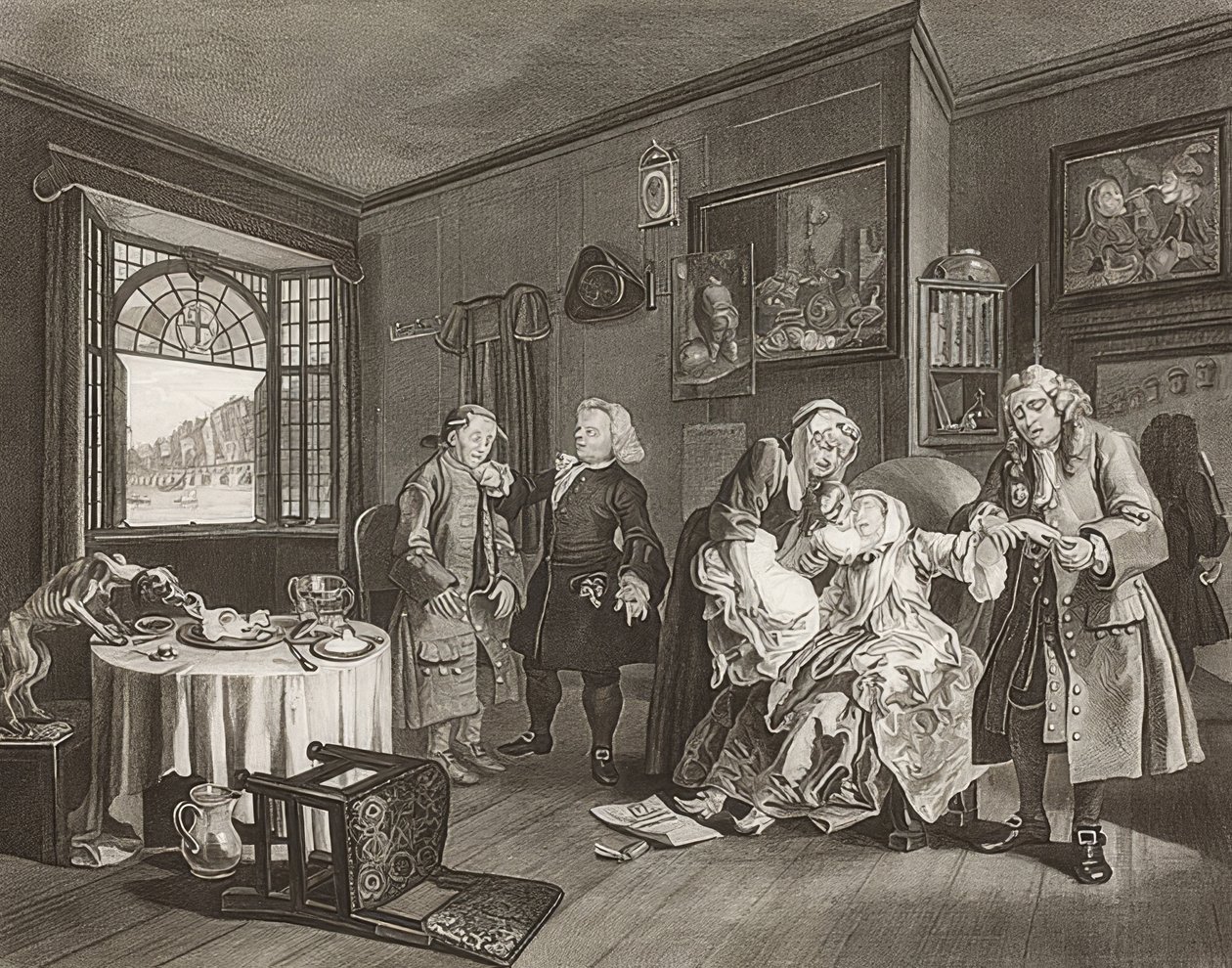 Matrimonio alla moda, Tavola 6: La morte della contessa da William Hogarth