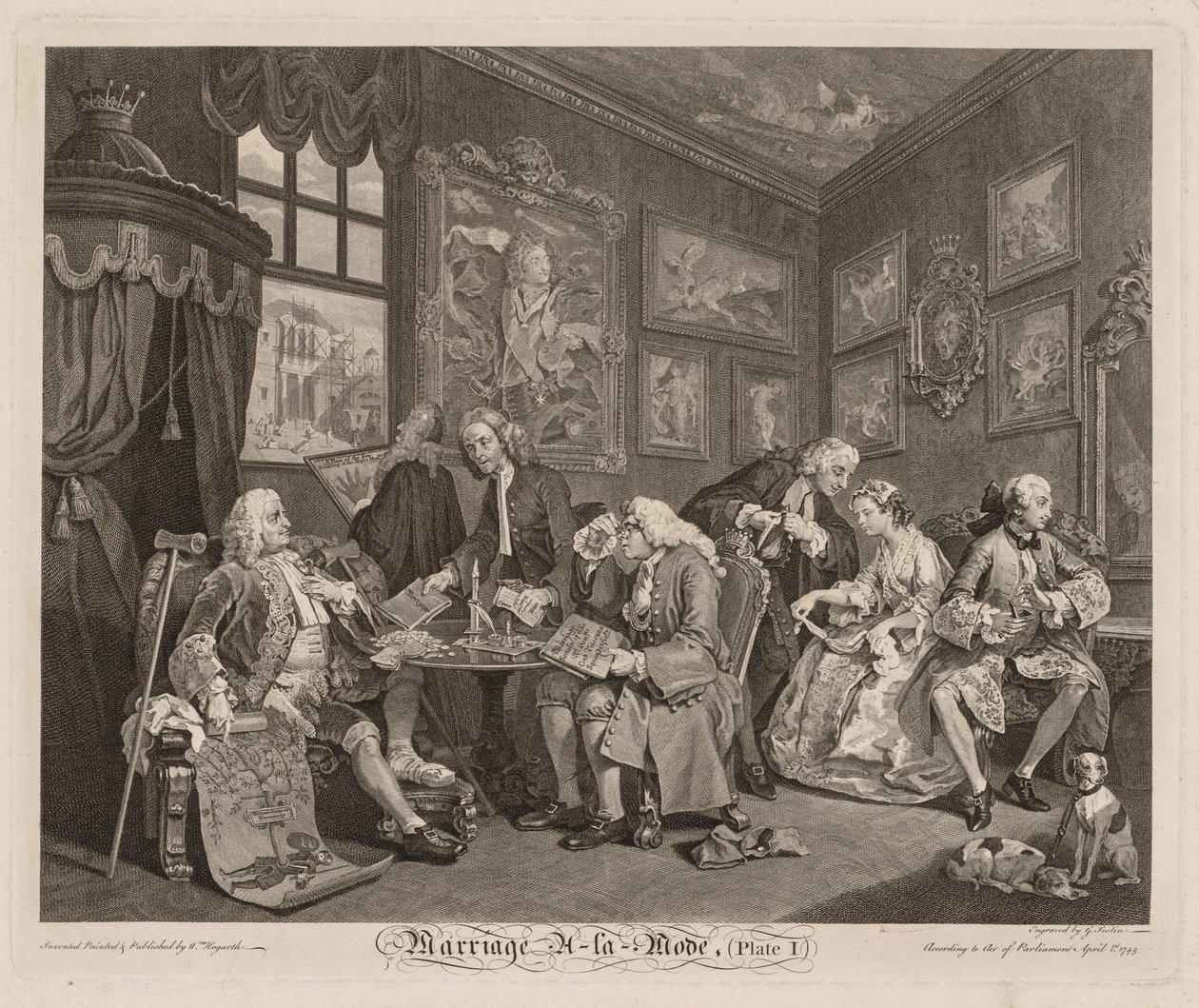 Matrimonio alla moda: Il contratto da William Hogarth