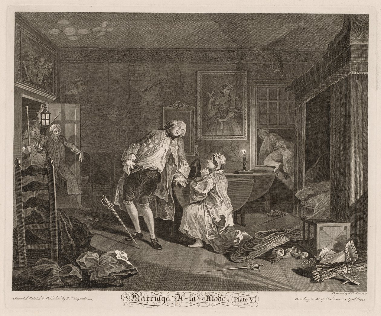 Matrimonio alla Moda: La Morte del Conte da William Hogarth