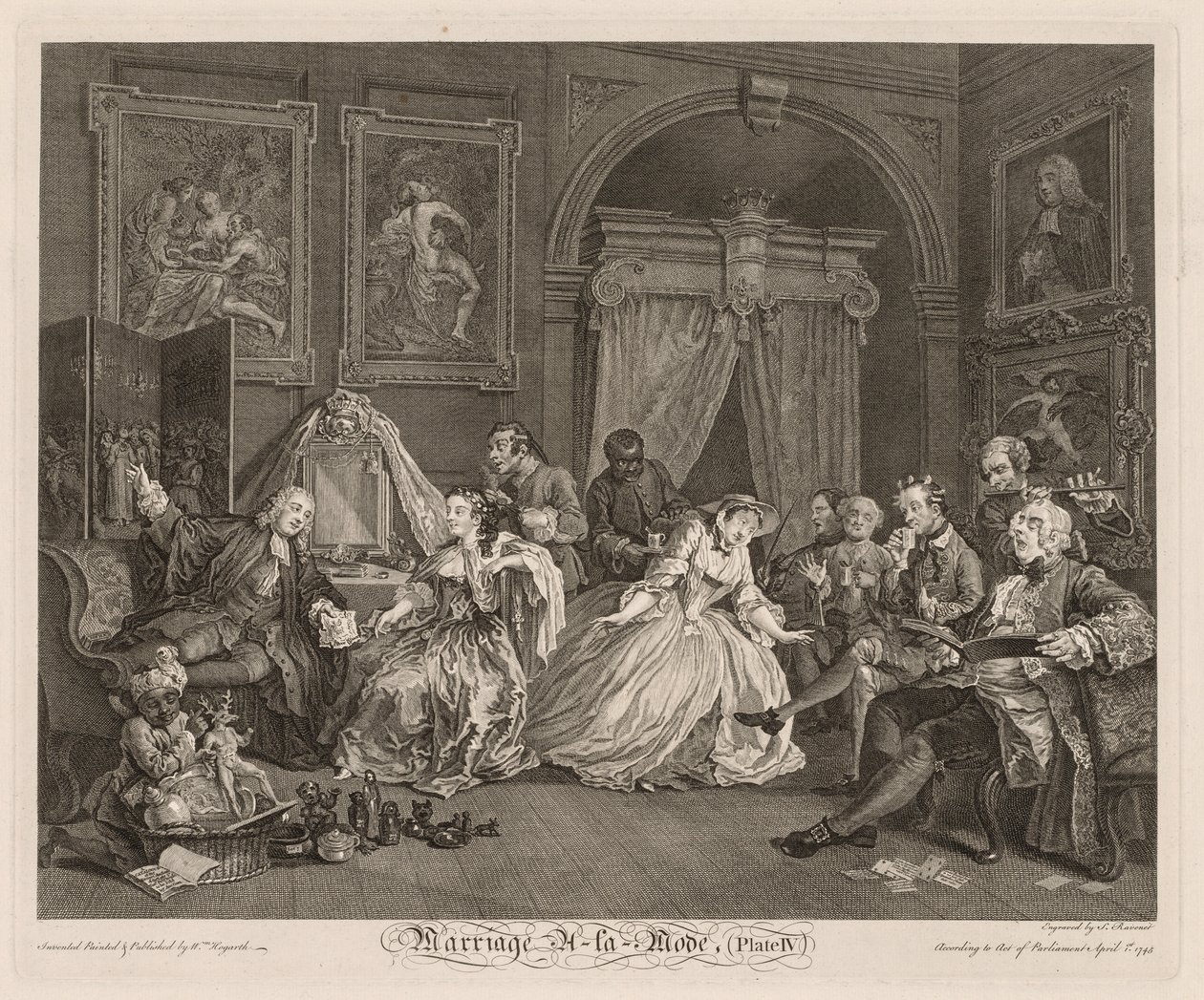 Matrimonio alla moda: La scena della toilette, 1745 da William Hogarth