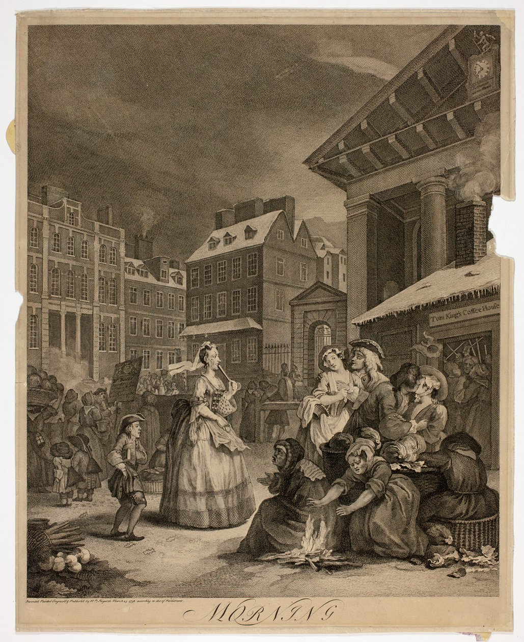 Mattina, tavola uno da Le quattro ore del giorno da William Hogarth