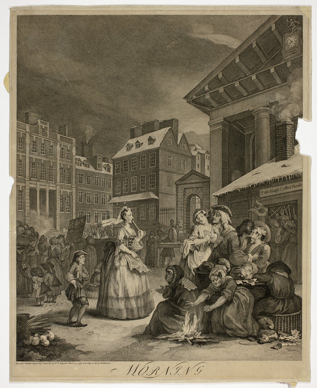 Mattina, tavola uno da Le quattro ore del giorno da William Hogarth