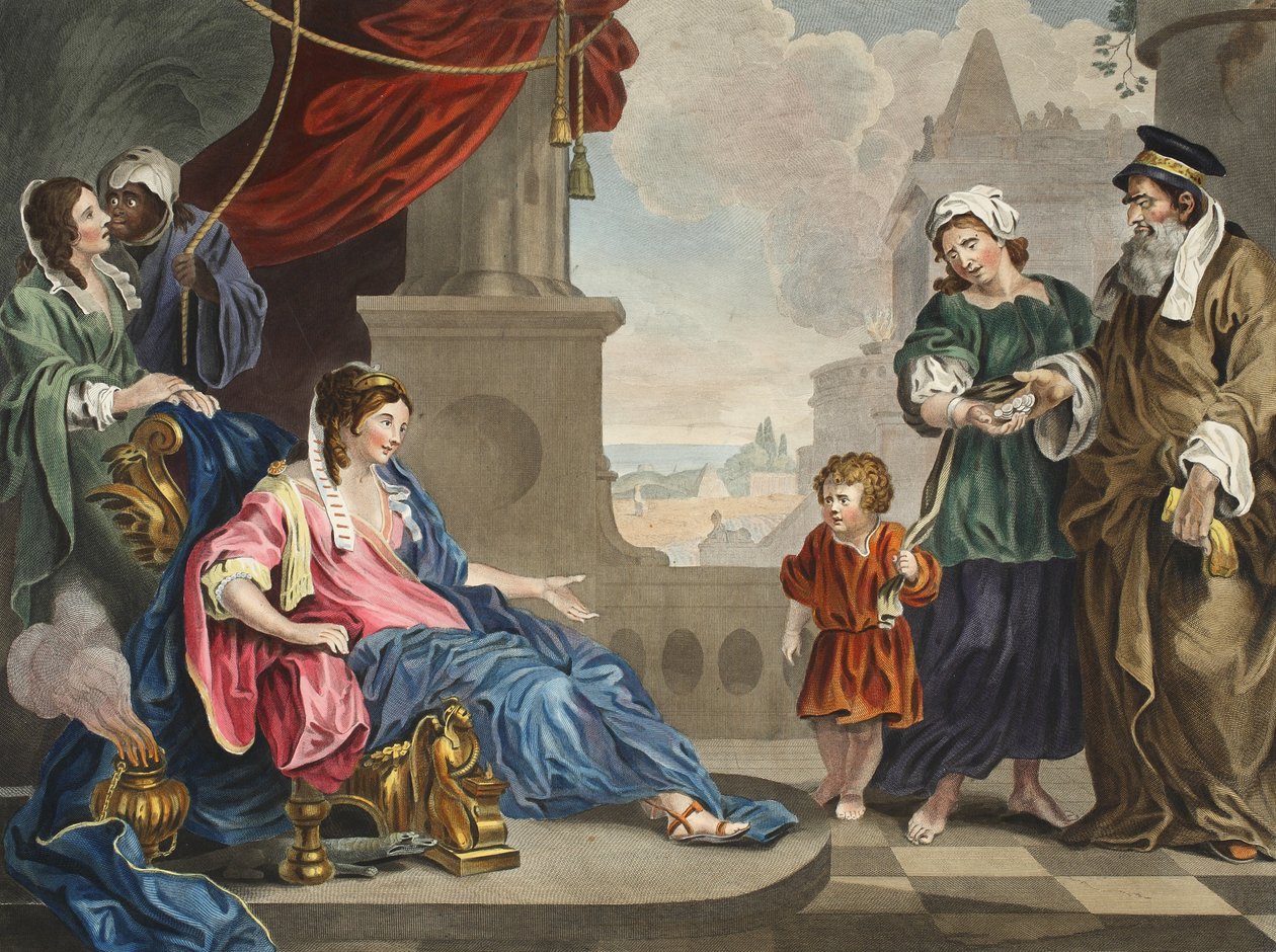 Mosè portato alla figlia del Faraone, illustrazione da 