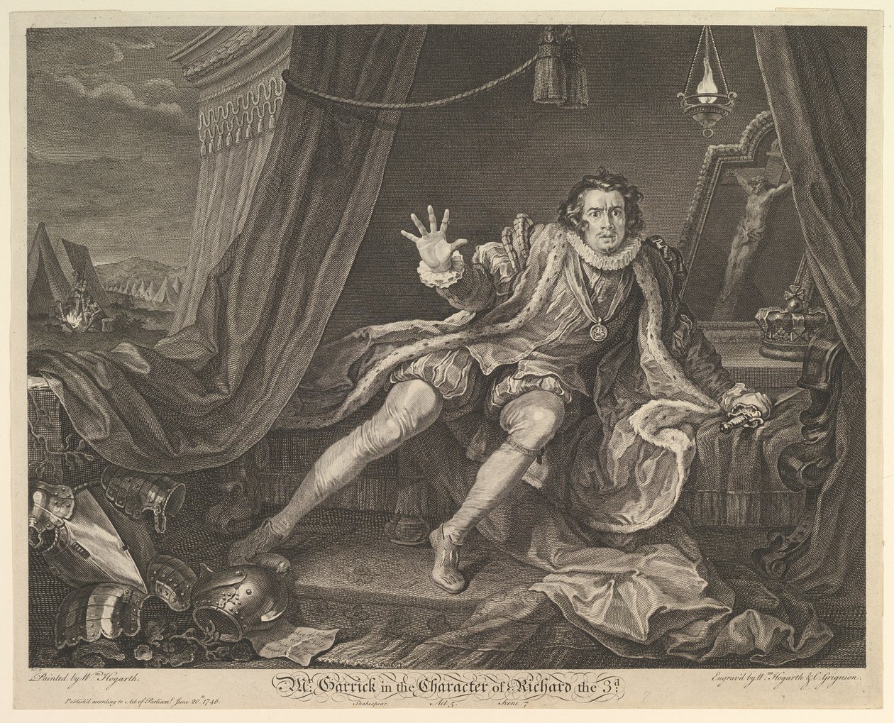 Mr. Garrick nel personaggio di Riccardo III da William Hogarth