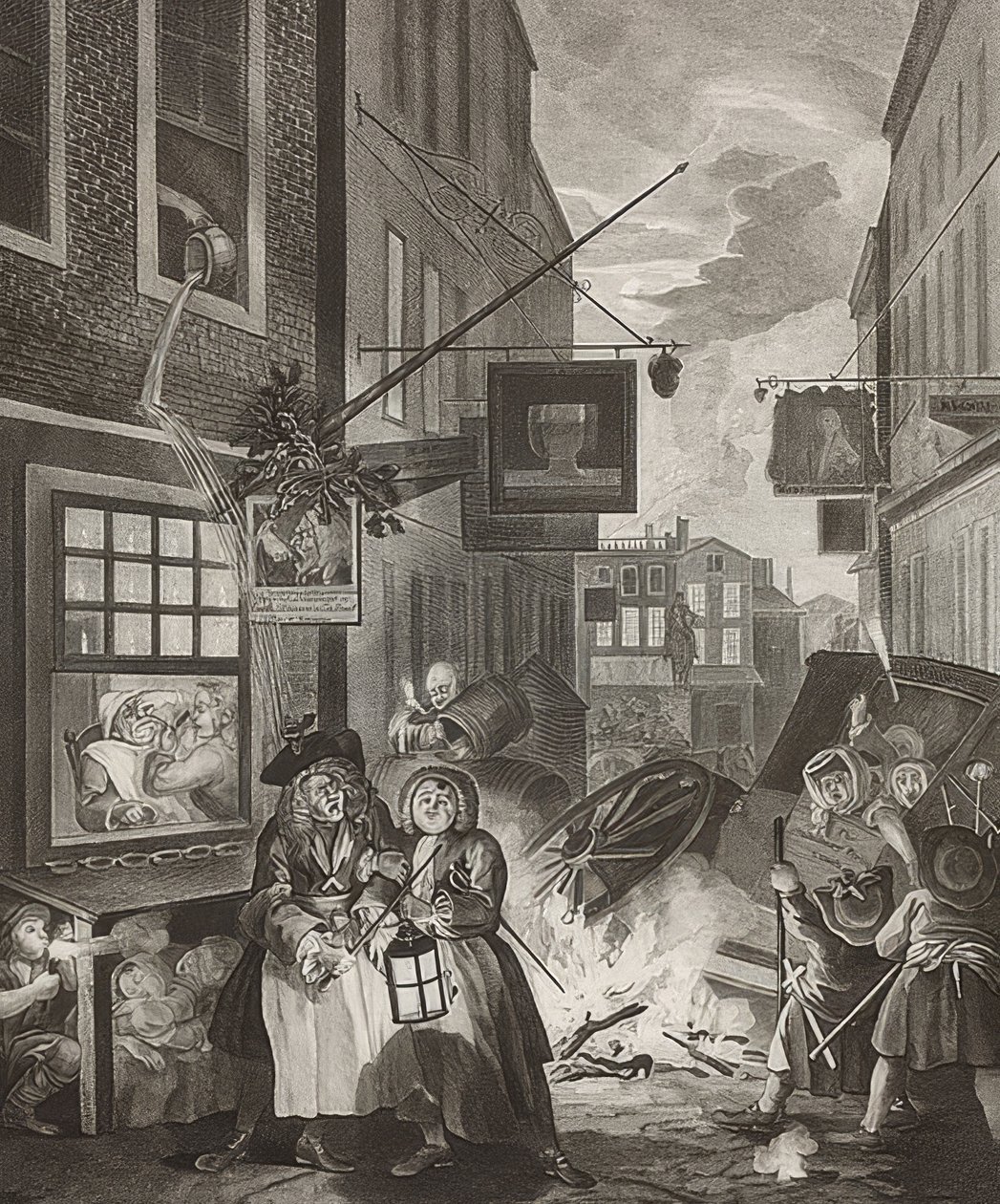 Notte. Da: Le quattro ore del giorno da William Hogarth