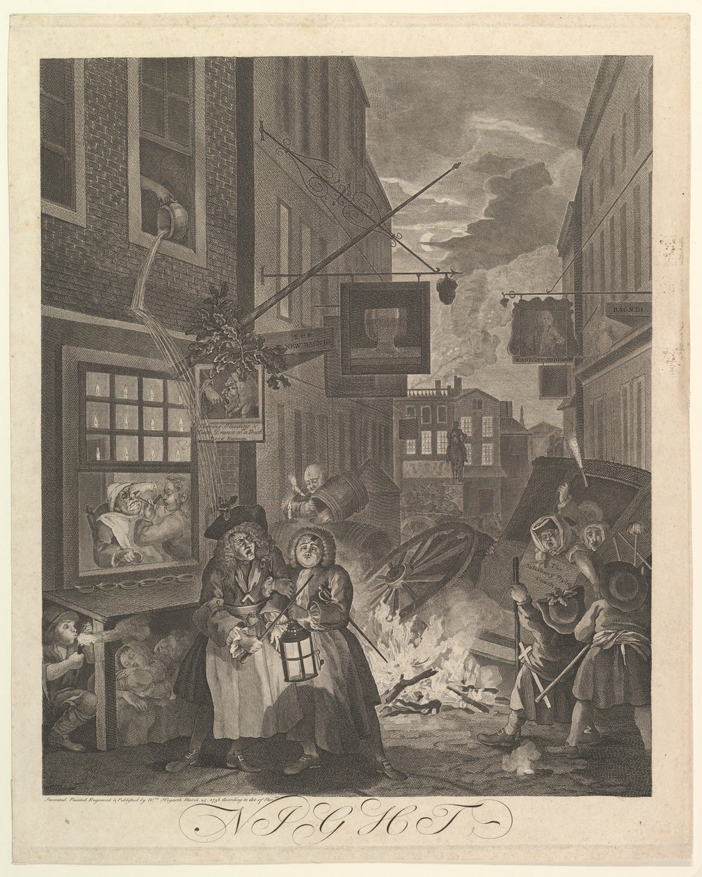 Notte Le quattro ore del giorno, 25 marzo 1738 da William Hogarth
