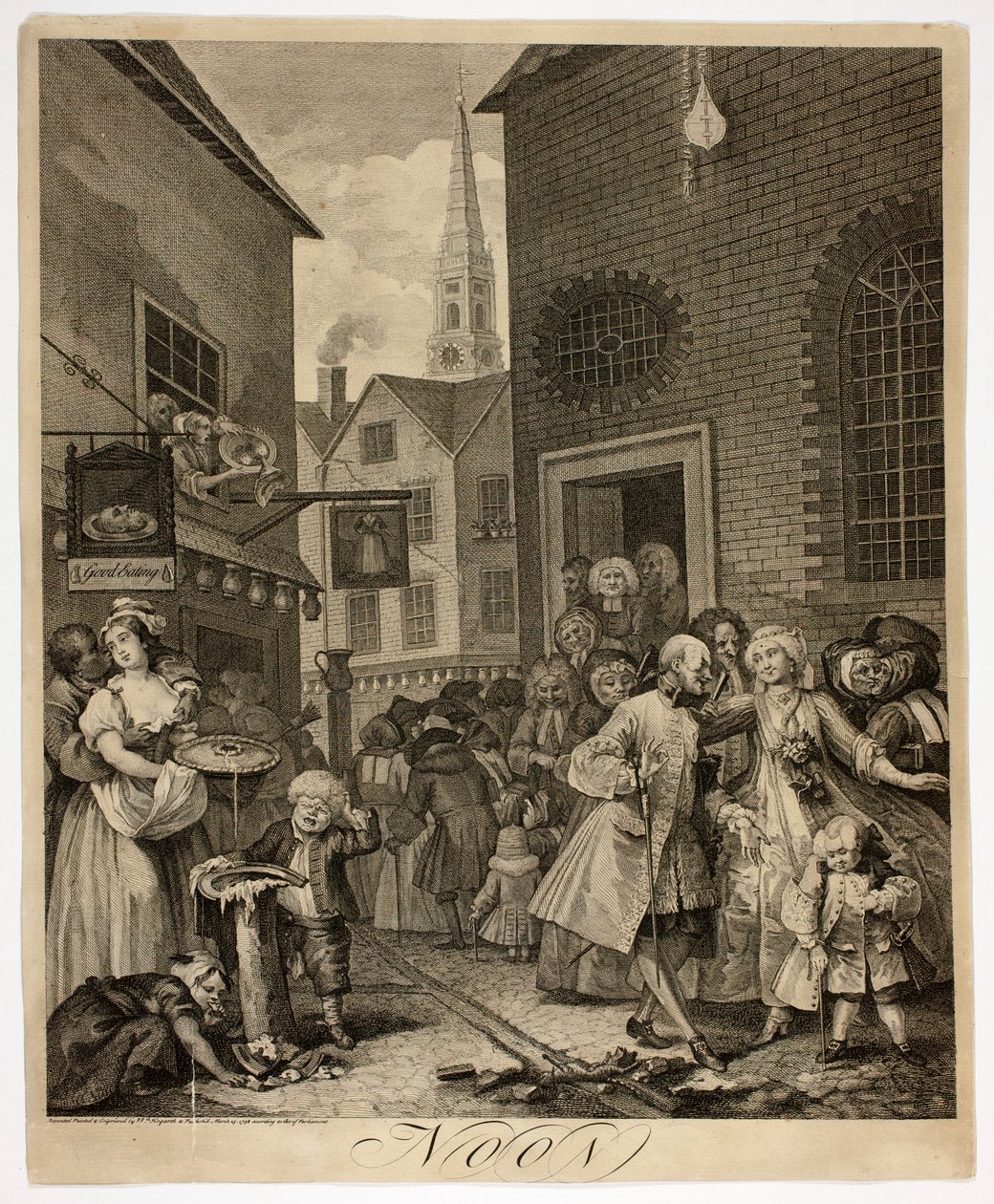 Mezzogiorno, tavola due da Le quattro ore del giorno da William Hogarth