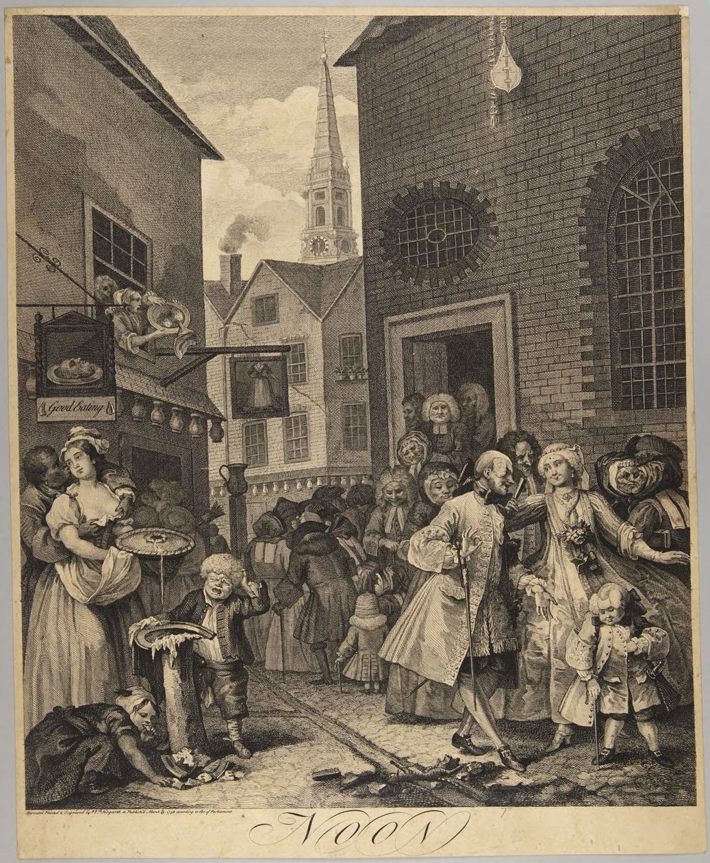 Mezzogiorno, tavola 2 della serie “I quattro momenti della giornata” da William Hogarth