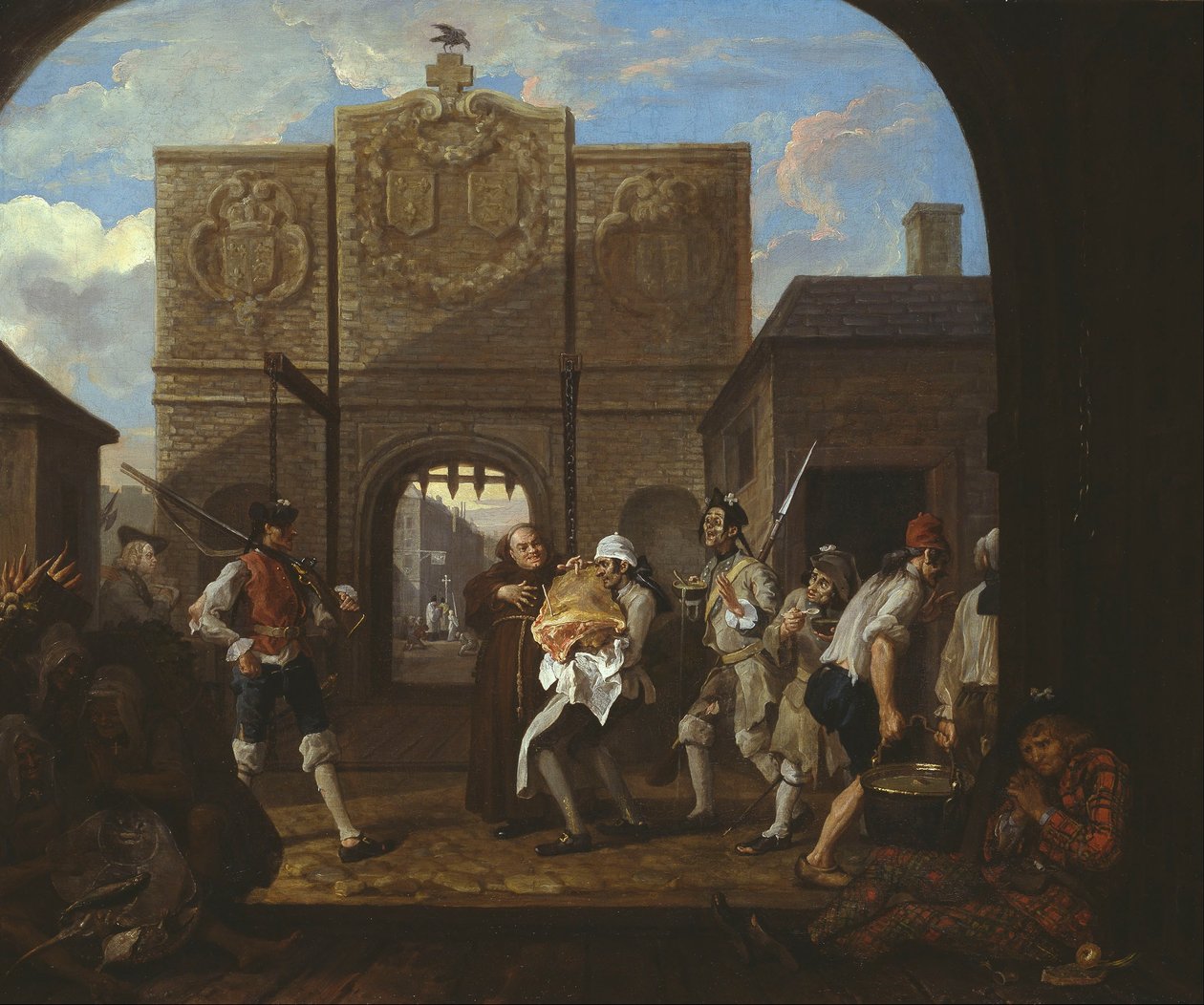 O il roast beef della vecchia Inghilterra («La porta di Calais») da William Hogarth