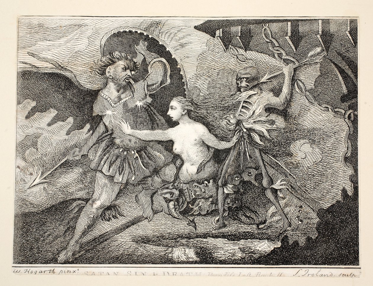 Satana, Peccato e Morte, pub. 1792 da William Hogarth