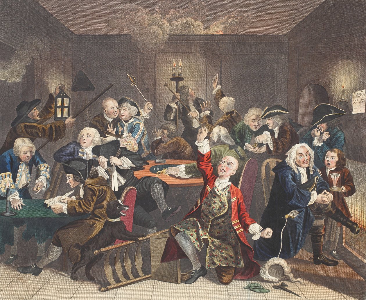 Scena in una casa da gioco, tavola VI da 