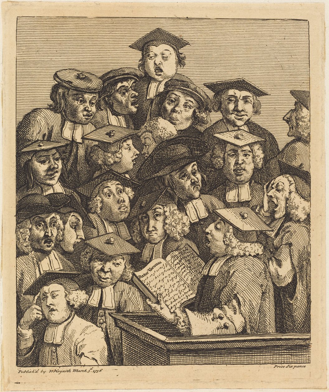 Studiosi a una conferenza da William Hogarth