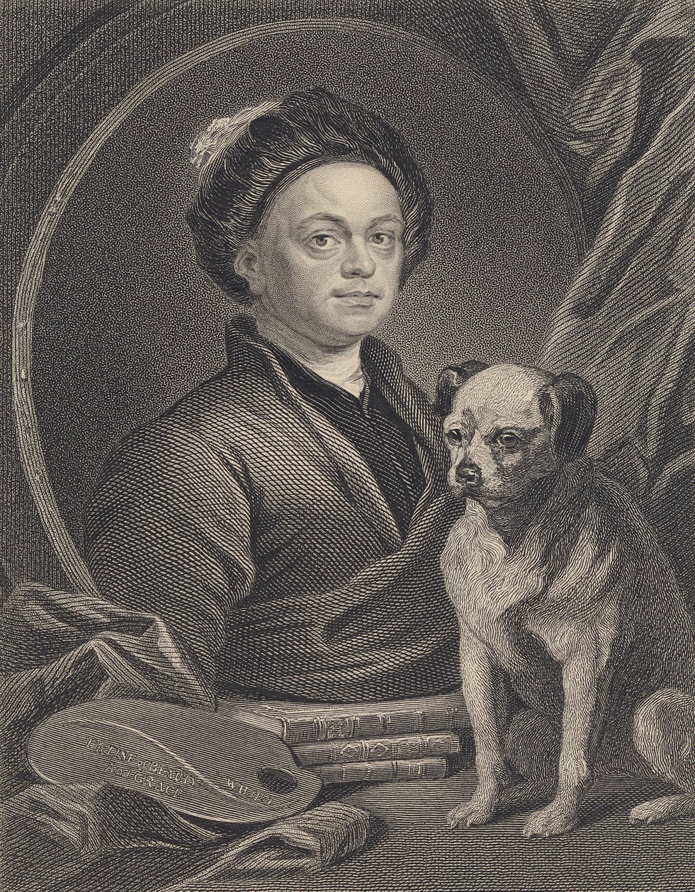 Autoritratto, inciso da J. Mollison da William Hogarth