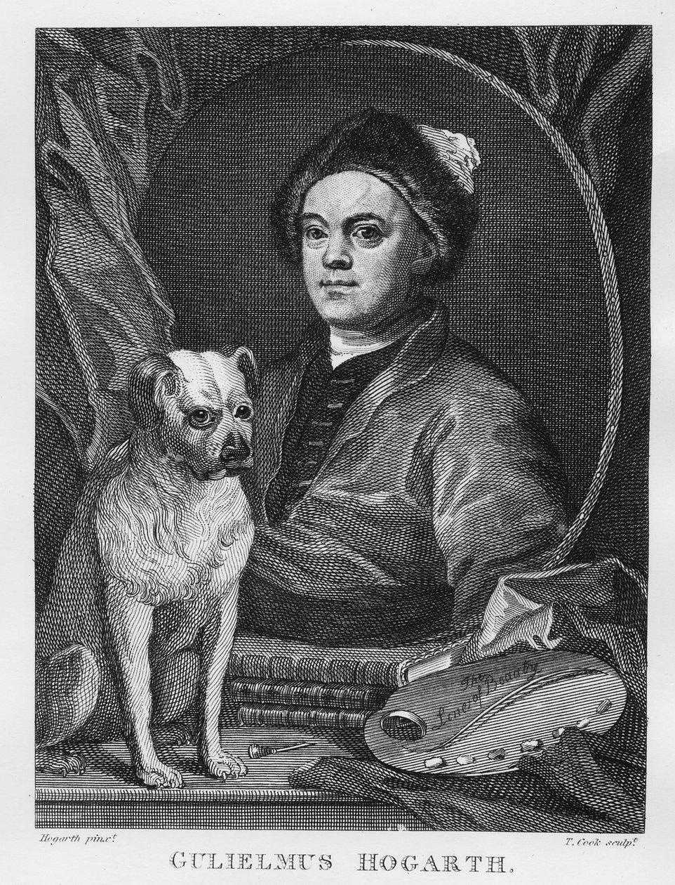 Autoritratto, inciso da T. Cook, 1809 da William Hogarth
