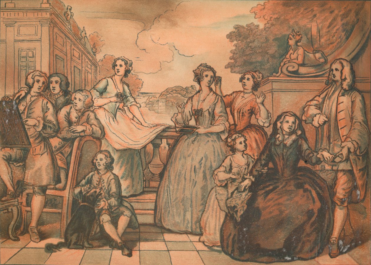 Schizzo per La Conversazione della Famiglia Jones, 1730 da William Hogarth